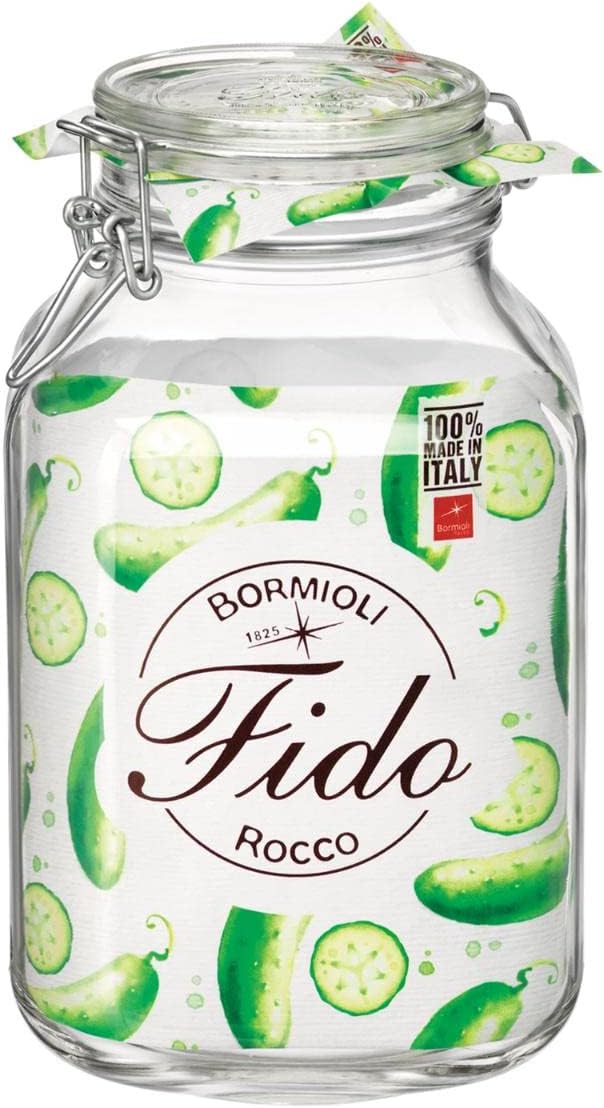 Bormioli Rocco Fido Glass Square Jar, 3 Liter