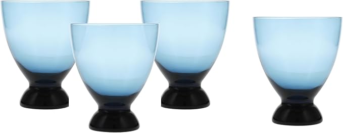 Fortessa Gala Glass, 11 Ounce Lowball Cocktail (Set of 4), Cornflower