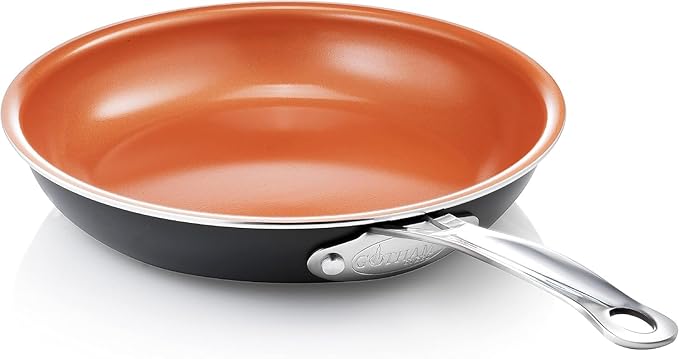 Gotham Steel Non Stick Frying Pan, 12.5” Ceramic Frying Pan Nonstick, Long Lasting Nonstick Cooking Pan, Egg Pan, Stay Cool Handle, Ultra-Durable, Stovetop Dishwasher & Oven Safe, 100% Toxin Free