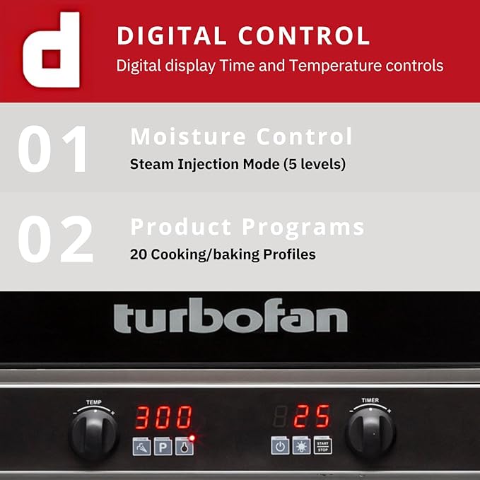 Moffat Turbofan E32 Full Size Countertop Electric Convection Oven w/Stand, Double Stack, Digital Control, 220-240v/50/60/1ph