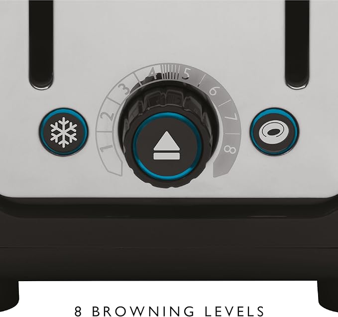 Dualit Design Series 2 Slice Toaster | Polished Stainless Steel with Black Trim | Extra-Wide Slots – Peek and Pop Function – Patented Perfect Toast Technology – Matching Kettle Available
