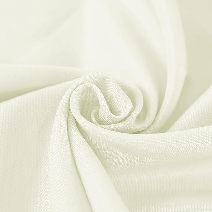 12 Pack Round Tablecloth 120 Inches Ivory Table Cloth Stain and Wrinkle Resistant Washable Polyester Fabric Table Cover for Party, Wedding and Banquet Decoration
