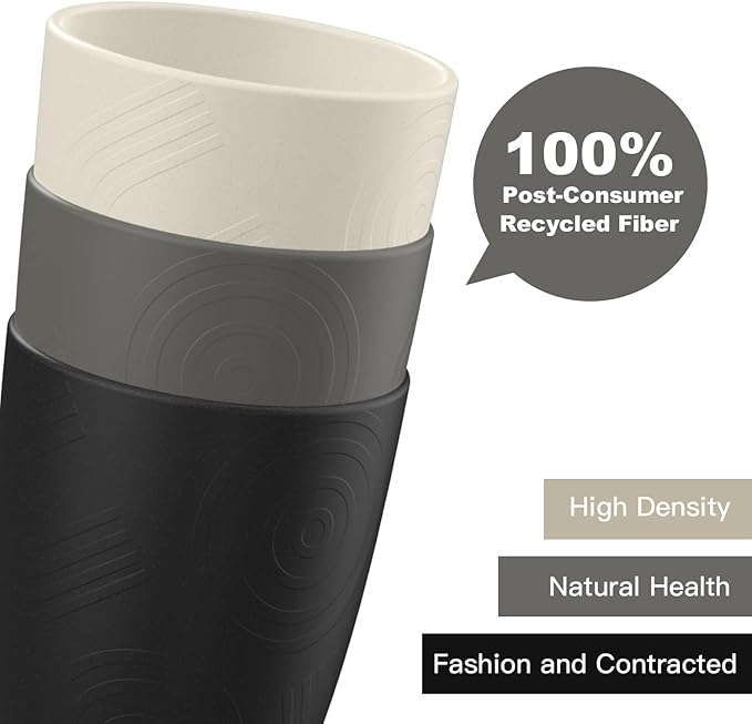 Homienly Wheat Straw Cups Drinking Glasses Set of 6, Unbreakable Plastic Cups Reusable Cups for Kitchen Camping Picnic Dorm Microwave and Dishwasher Safe Water Glasses Drinking Set 12 OZ - GreyStone
