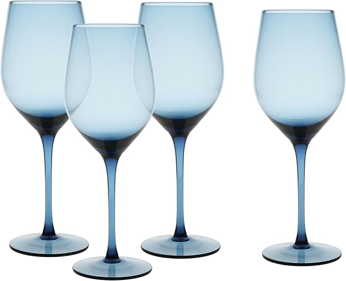 Fortessa Gala Glass, 14 Ounce Universal Wine (Set of 4), Cornflower