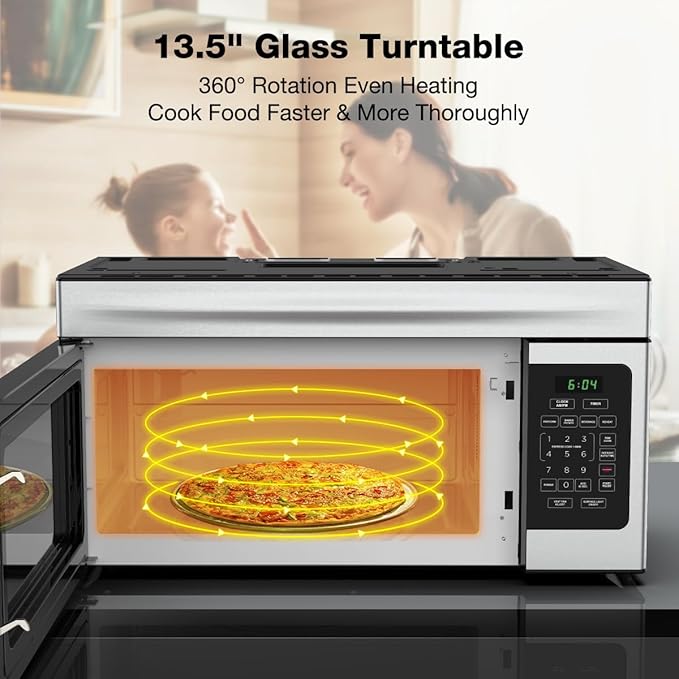 30" Over the Range Microwave Oven, ThermoMate 1.7 Cu. Ft. Capacity Microwave Over the Stove with One Touch, 1000 Cooking Watts, 300 CFM, 10 Power Levels, LED Lighting, Stainless Steel