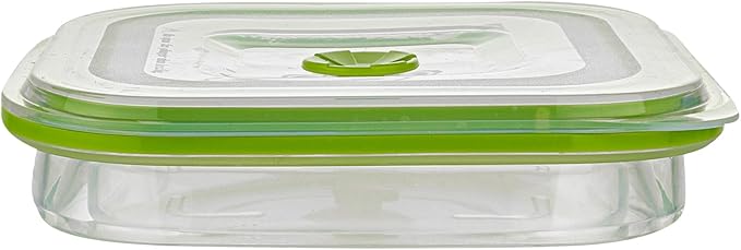 Restaurantware-Fresh Hero 37 Ounce Storage Containers, 1 Durable Airtight Food Containers - Microwavable, Freezable, Green Silicone, Collapsible, Dishwashable, With Vented Lids