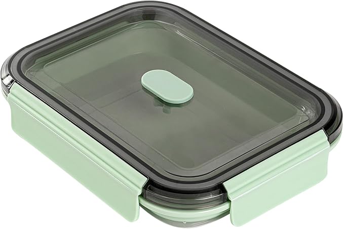 Restaurantware-Fresh Hero 40 Ounce Storage Containers, 20 Durable Airtight Food Containers - Microwavable, Freezable, Green Plastic Collapsible Container, Dishwashable, With Vented Lids