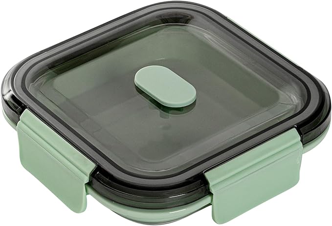 Restaurantware-Fresh Hero 23.8 Ounce Storage Containers, 1 Durable Airtight Food Containers - Microwavable, Freezable, Green Plastic, Collapsible, Dishwashable, With Vented Lids