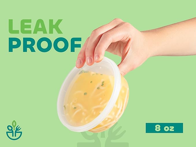 JoyServe Deli Food Containers with Lids - 8 oz 180 Sets- Ideal for Food, Snacks, Takeout, Meal Prep - 1 Cup Small Durable Clear Containers for Food - Stackable and Durable, Dishwasher & Microwave Safe