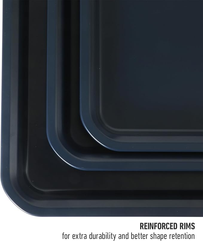 Calphalon Legacy 3 Piece 18 ", 15" and 13" PFA Free Nonstick Cookie Sheet - Navy Blue