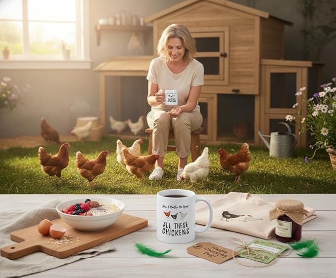 Casitika Funny Chicken Coffee Mugs. Yes I Really Do Need All These Chickens. 11 oz Mug for a Farmer of That Crazy Chicken Lady in You. Gift idea for Men and Women.