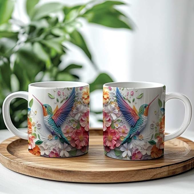 Hummingbird Coffee Mug - Hummingbird Lover Mugs Gifts for Women Men - Birthday, Christmas Gift for Friend Mom Dad Wife Husband - 11oz Printed Ceramic Coffee Cups