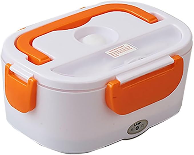 Food Warmer,Large Capacity Electric Lunch Box,1.5L Adult Hot Lunch Box,Electric Lunch Box With Fork And Spoon,Stainless Steel Liner,Removable Liner,Portable Lunch Warmer For Truck/Car/Office(Orange)