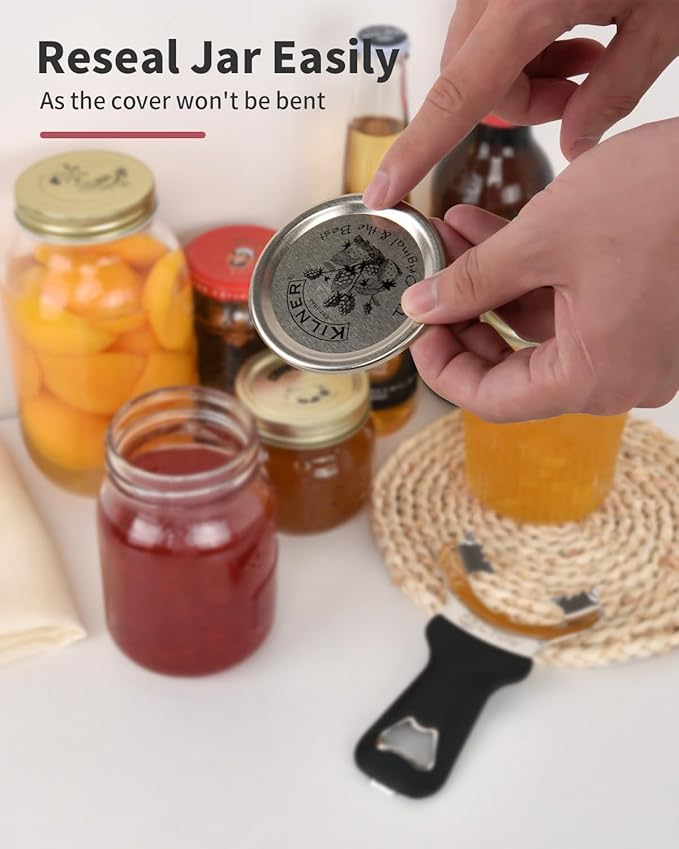 CYDW Mason Jar Opener Tool with Soft Touch Handle, No Lid Dents or Damage, Can Opener Manual Multi-Purpose, Easy Twist Manual Handheld Top Remover, Canning Supplies, Bottle Opener, Made for Lifetime