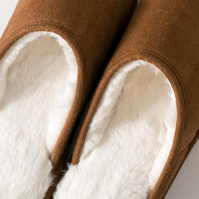 Roxoni Men's Warm Soft Furr House Memory Foam Slipper