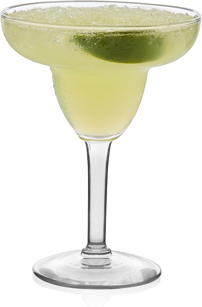 Libbey Margarita Party Glasses Set of 12, Durable Large Margarita Glass, 9 Oz Dishwasher Safe Stemmed Drinking Glasses Gift for Weddings, Parties and More