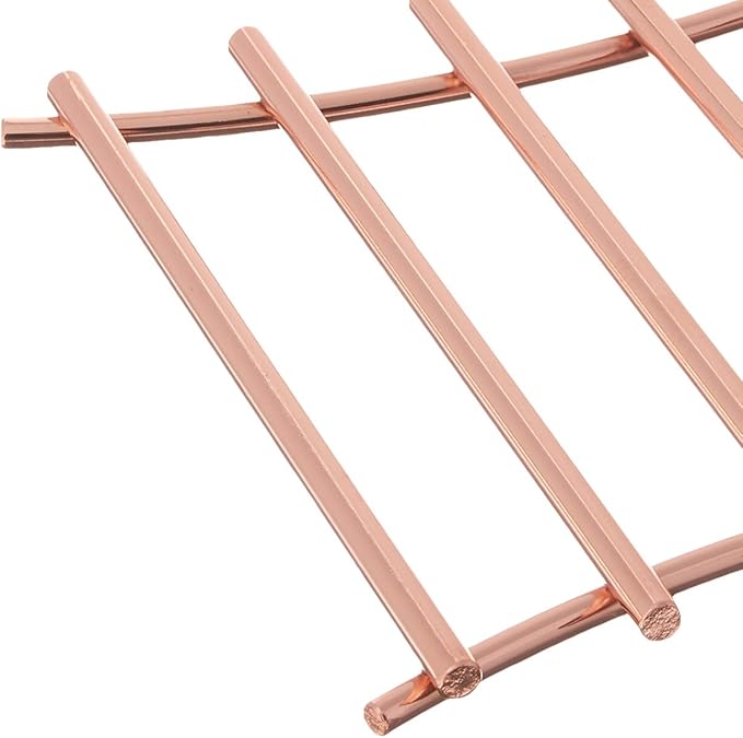 Spectrum Trivets for Hot Dishes Pots and Pans Heat Resistant Protector for Kitchen Counter Dining Tables, Large 8 Inch Euro Square Decorative Metal Trivet Countertop Hot Pot Plate Dish Holder, Copper