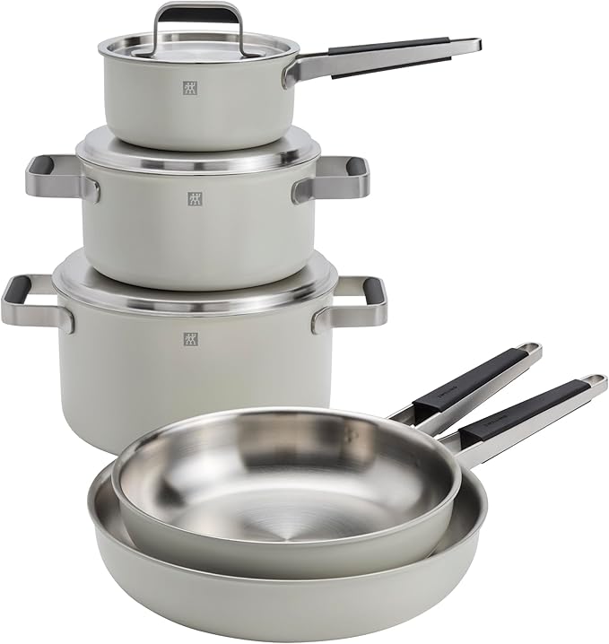 ZWILLING Pure 8-pc Stainless Steel Cookware Set, Ivory