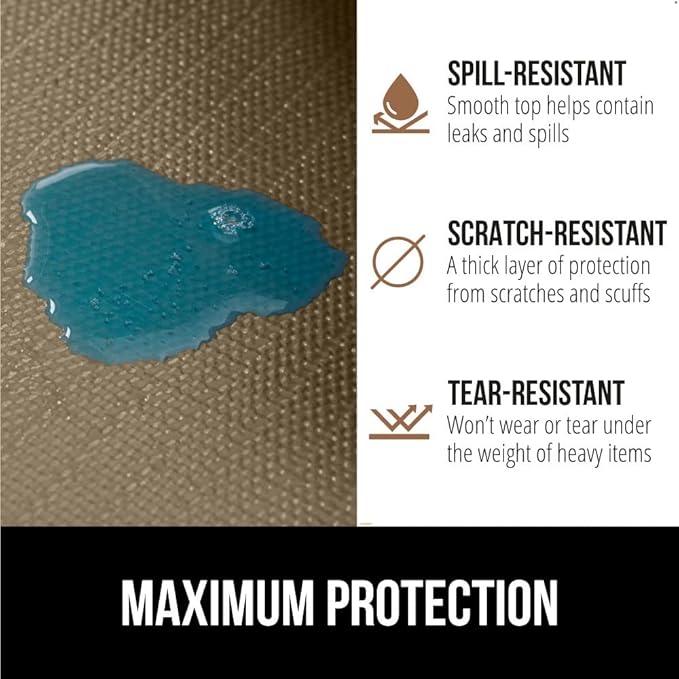 GORILLA GRIP DripGuard Shelf Liner, Non Adhesive Drawer and Kitchen Cabinet Protector, Slip Resistant BPA Free Smooth Surface Plastic Liners for Cabinets, Bathrooms, Closets, 12x240 Inch, Beige