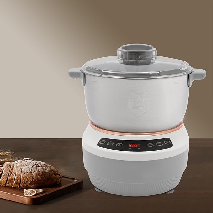 5L Electric Dogh Mker, 304 Stainless Commecial Home Dogh Kneading Machine with Ferment Function for Pizza,Bread, Toast, Noodlle, and Dumplings (Silver)
