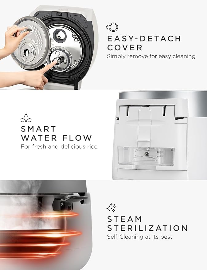 CUCKOO Twin Pressure Rice Cooker 10-Cup Uncooked / 20-Cup Cooked with Induction Heating Technology, 20 Menu Modes with Voice Guide, Large Rice Maker Multi-Cooker & Pressure Cooker (CRP-LHTR1009FW)