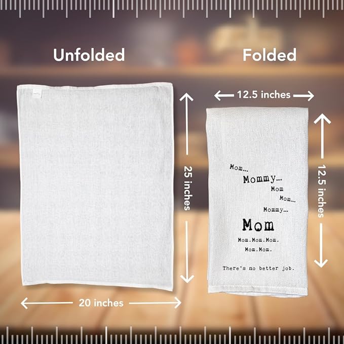 Funny Kitchen Towel for Drying Dishes and Hands - 20"x25" Soft Tea Towel (No Better Job)