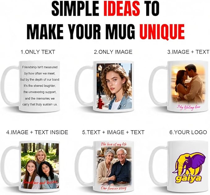 Custom Ceramic Coffee Mug 11oz - Customized Mugs Double Sides with Personalized Photo,Text Funny Cute Gifts For Dad, Mom, Women, Men Christmas, Birthday, Party Taza Personalizada Tea Cup