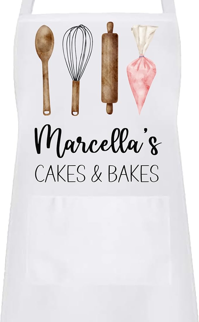 Personalized Baking Kitchen Apron with Two Pockets, Adjustable Neck Strap for Kitchen, and Baking, Bakery Tools, Mother's Father's Day gift