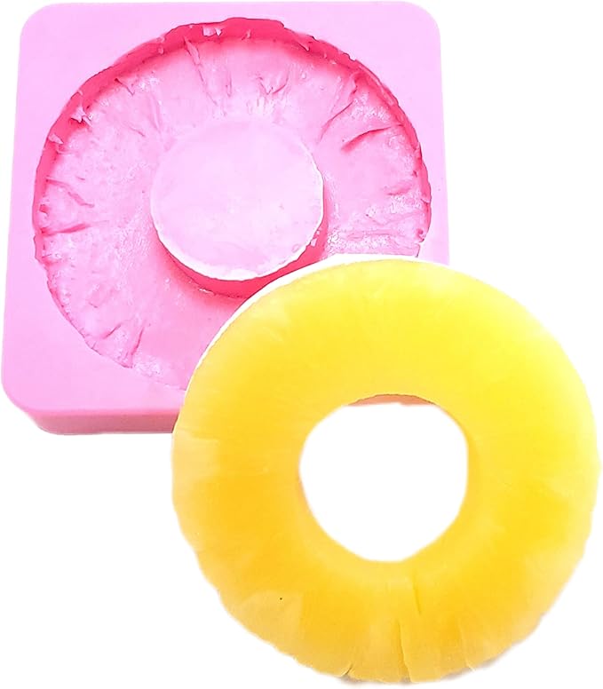 Natucraft Pineapple Slices Silicone Baking Mold - Flexible, Realistic, Multi-Purpose (Pink)