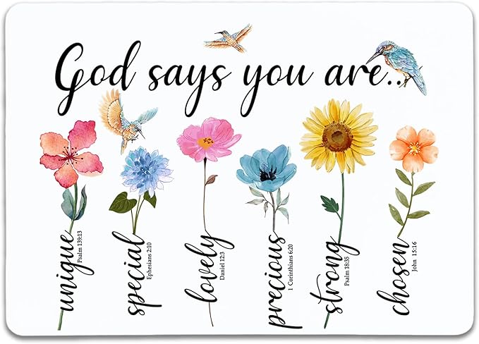 God Says You are Fridge Magnets Decorative Magnets for Fridge – Acrylic Cute Magnets for Refrigerator - 3.5 × 5 Inch ES Bible Verses Flowers Encourage Fridge Magnets - Christian Gifts