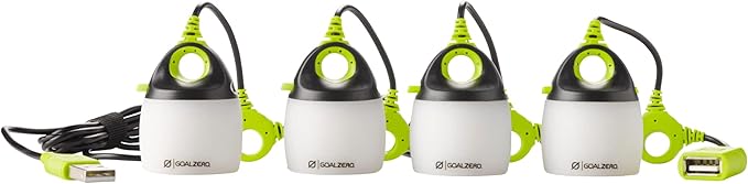 Goal Zero Light-A-Life Mini Chainable LED Lights, 4 Pack, with Color Shades