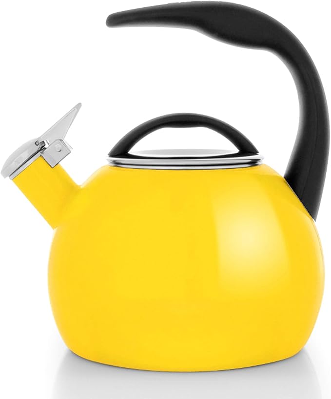 Chantal Anniversary Tea kettle, 2 Quart, Enamel Carbon steel, Whistling, Canary Yellow