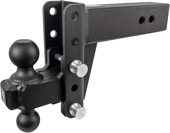 BulletProof Hitches - 3.0" Adjustable Heavy Duty Trailer Hitch (22,000 lb. Rating) - 4" Drop/Rise Trailer Hitch with 2" & 2-5/16" Dual Ball - Powder Coat, Solid Steel, Corrosion-Resistant