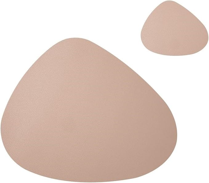 Placemat Table Mat Tableware Pad PU Leather Waterproof Heat Insulation Non-Slip Placemat Soft Black Brown Washable Bowl Coaster(Milk Tea Colour)