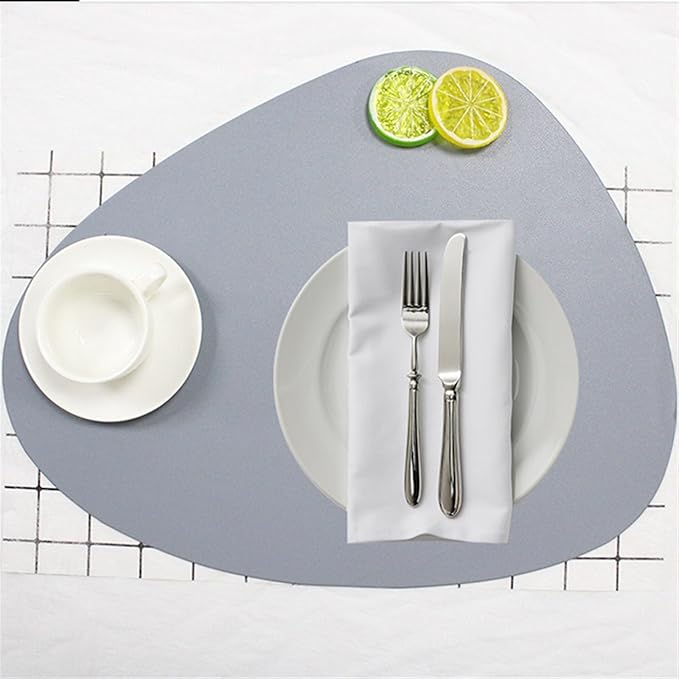 PU Placemats for Table Waterproof Non-Slip Coaster Leather Place Kitchen Accessories Pad Cup Wine Mat(Green,11cm x 13cm)