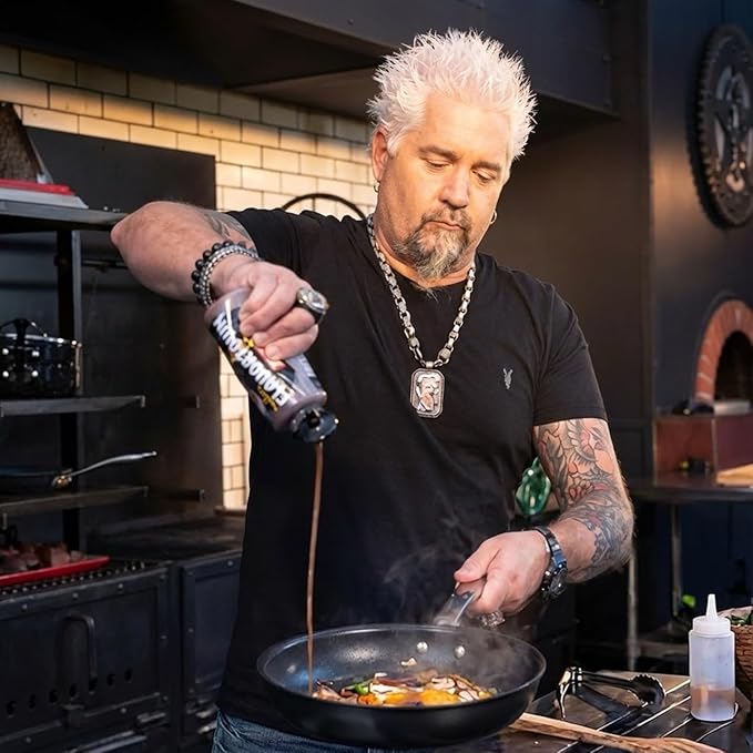 Guy Fieri's Flavortown 15-Piece Ceramic Cookware Set, Nonstick Pots and Pans for Cooking, Easy-Clean Kitchen Cookware, Made without PFAS PTFE PFOA, Induction Compatible, Oven & Dishwasher Safe, Black