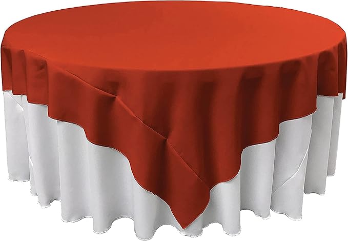 LA Linen Polyester Poplin Washable Square Tablecloth, Stain and Wrinkle Resistant Table Cover 72x72, Fabric Table Cloth for Dinning, Kitchen, Party, Holiday 72 by 72-Inch, Rust