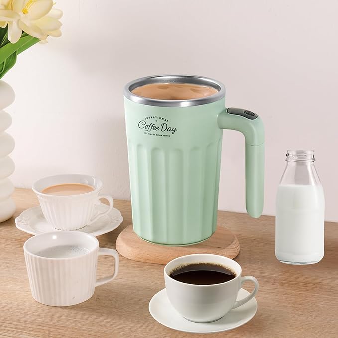 Drink Stirrer,Self Stirring Mug,Self Stirring Coffee Mug,Suitable for Coffee, Milk, Cocoa and Other Beverages (Matcha Green)