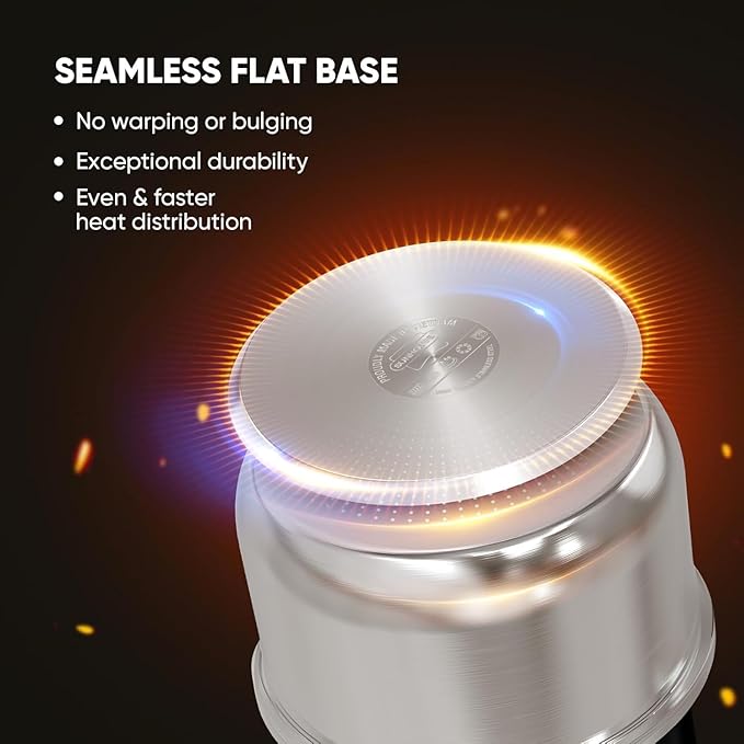 SUNHOUSE – 3 Quarts Stainless Steel Sauce Pan with Lid - PFOA-FREE, Stainless Steel Sauce Pan, Advanced Impact Bonding Induction Base, Stay-Cool Handle, Compatible with All Cooktops