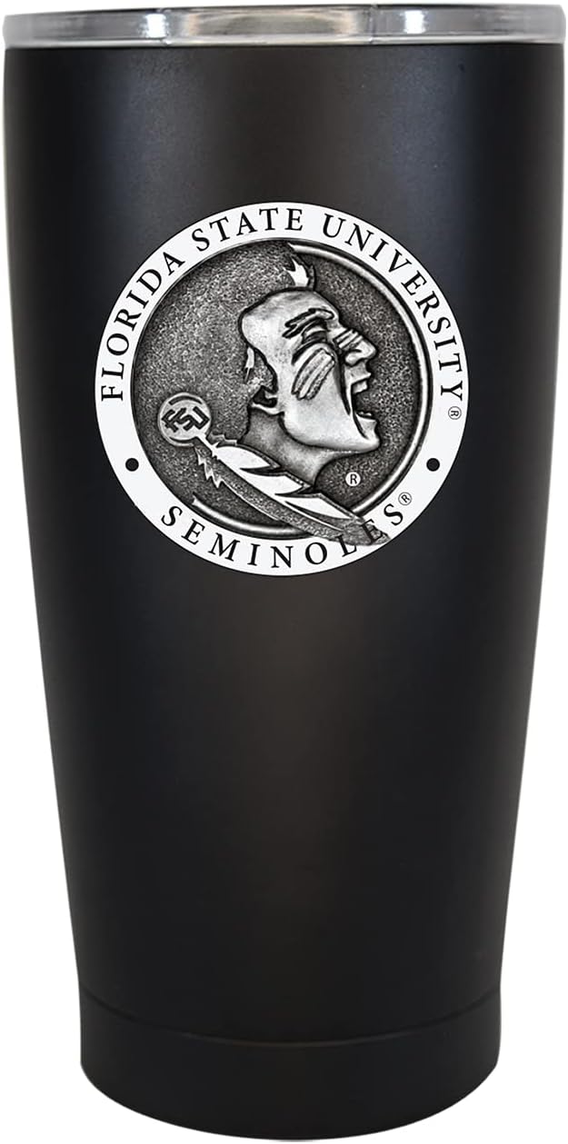 Heritage Pewter Florida State 15 oz. Tumbler - Black | Durable Insulated Tumbler Cup for Cold & Hot Drinks | Thermal Travel Mug for Coffee | Intricately Crafted Metal Pewter Inlay