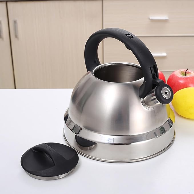 Whistling Tea Kettle,Stainless Steel Stovetop Teapot Boiling Water Container Whistling Hot Water Kettle for Stovetop Gas Stove Induction Cooker