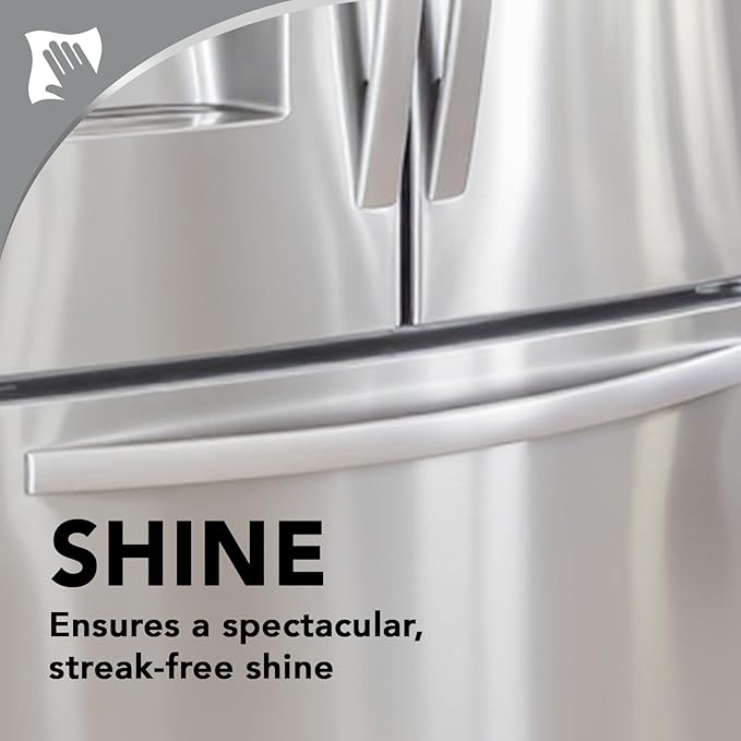 Weiman Stainless Steel Cleaner and Polish - Protects Appliances from Fingerprints and Leaves a Streak-Free Shine for Refrigerator, Dishwasher, Oven & Grill, Cleaning Supplies, Microfiber Cloth