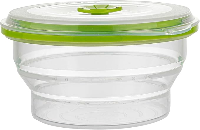 Restaurantware-Fresh Hero 16 Ounce Storage Containers, 20 Durable Airtight Food Containers - Microwavable, Freezable, Green Silicone Collapsible Container, Dishwashable, With Vented Lids