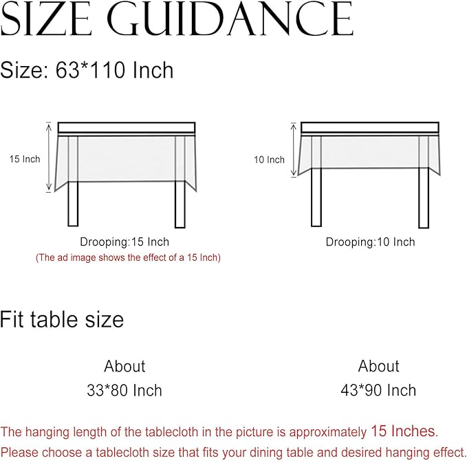 ISAENNE Designer Green Linen Extra Long Tablecloth Rectangle,Floral French Country Indoor Table Cloth,Stain Resistant Home Decor Tablecloths for Dining Kitchen Thanksgiving Party,63"*110"-Brune