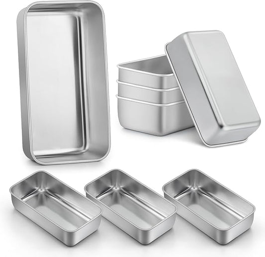 LIANYU Loaf Pans 9x5 Inch, 8 Pack Bread Pans for Baking, Stainless Steel Baking Pans, Loaf Tins for Homemade Bread Brownies and Pound Cakes, Dishwasher Safe