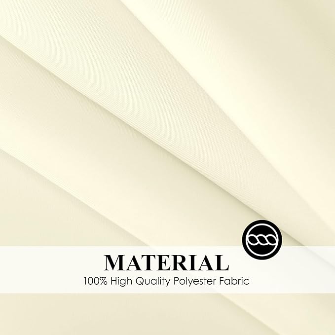Rectangle Tablecloths 90x132 Inch 2 Pack Ivory Tablecloth for 6ft Washable Decorative Linen Polyester Table Cloths for 8ft Dining Table Banquets Buffet Parties and Wedding