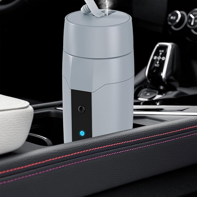 Portable 12V Car Kettle Boiler, Small Electric Travel Kettle, 80W Fast Water Heater, Mini Electric Tea Coffee Mug for Car, Automatic Shut-Off & Restart, Special Power Cord for Car Cigarette Lighters