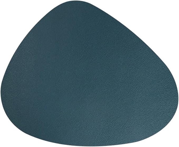 6pcs PU Placemats for Table Waterproof Non-Slip Insulation Leather Place Mats Set Nordic Style(Dark Blue)