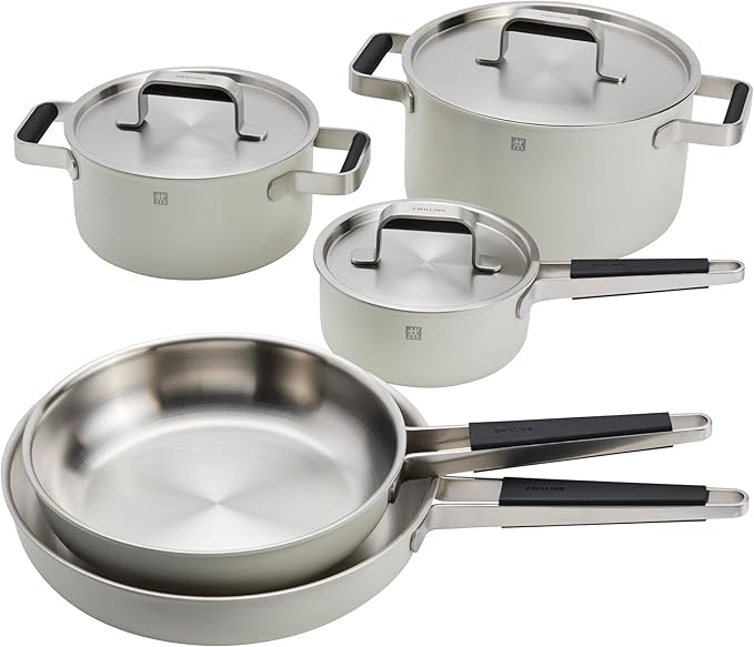 ZWILLING Pure 8-pc Stainless Steel Cookware Set, Ivory