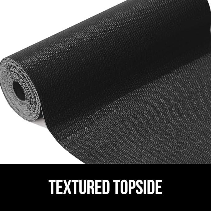 GORILLA GRIP DripGuard Shelf Liner, Non Adhesive Drawer and Kitchen Cabinet Protector, Slip Resistant BPA Free Smooth Surface Plastic Liners for Cabinets, Bathrooms, Closets, 17.5x120 Inch, Black